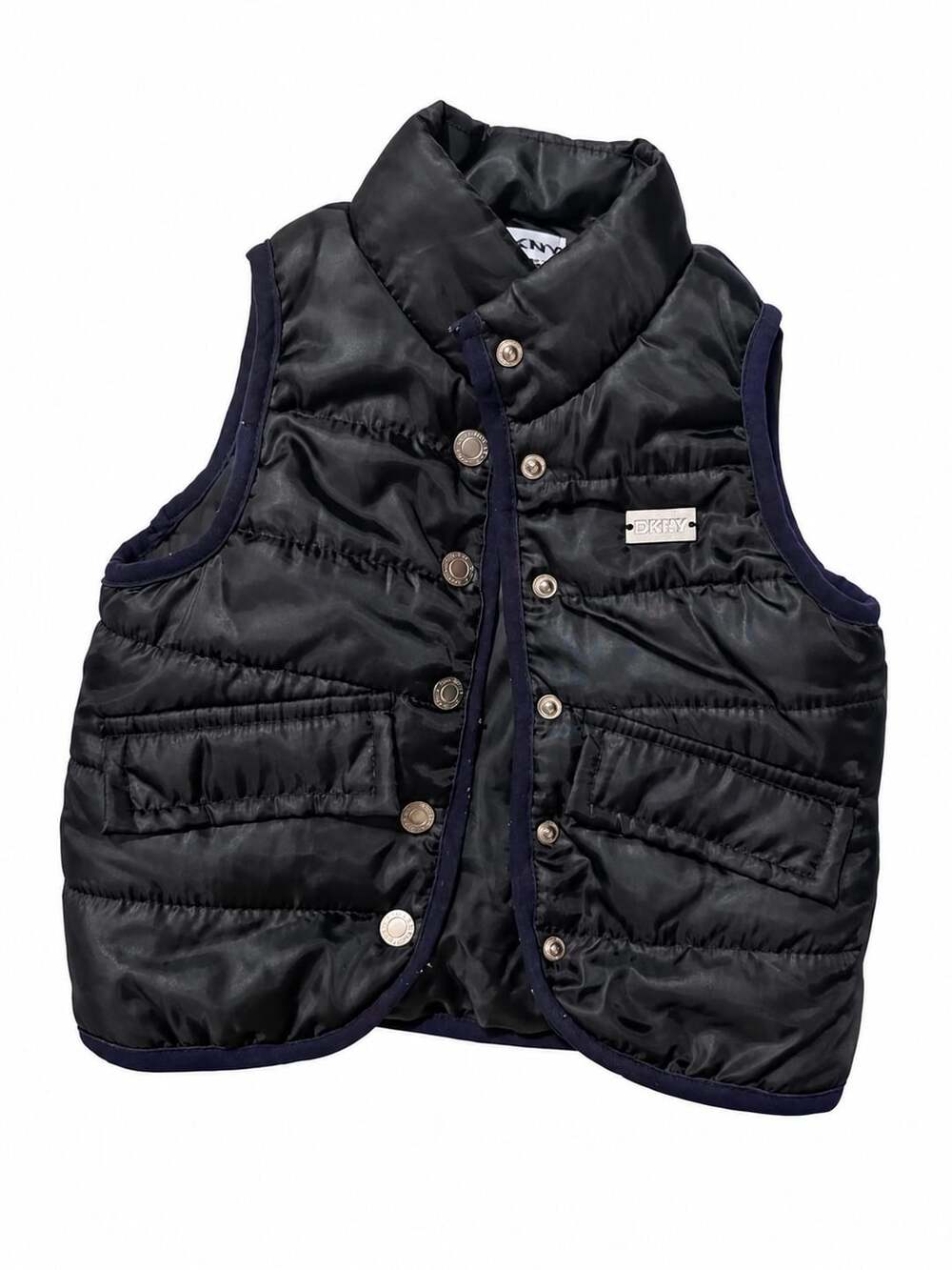 DKNY Black Quilted Puffer Vest Size 2T